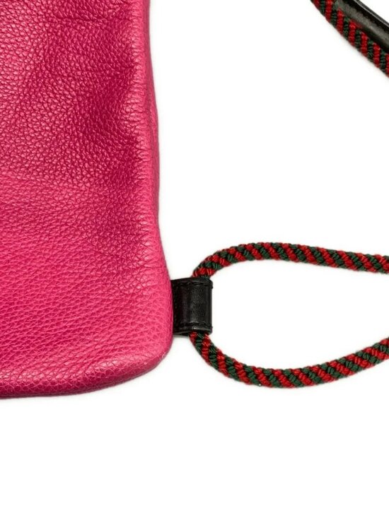 GUCCI Small Drawstring Backpack 523586 Pink Green Multi Leather Backpack main image 15